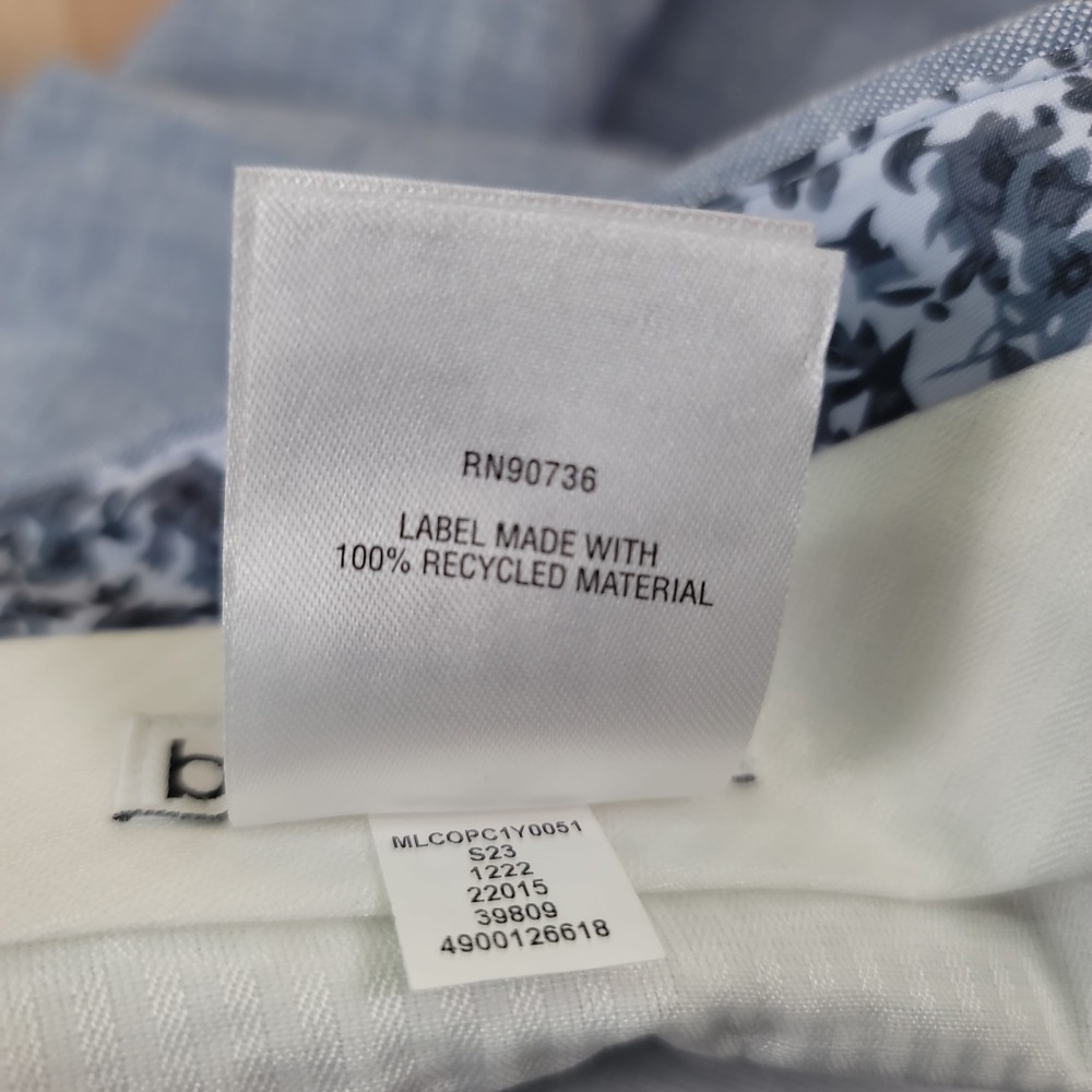 Bar III Dress Pants Mens Size 31x30 Blue 100% Linen Slim Fit Straight Preppy - Picture 15 of 15